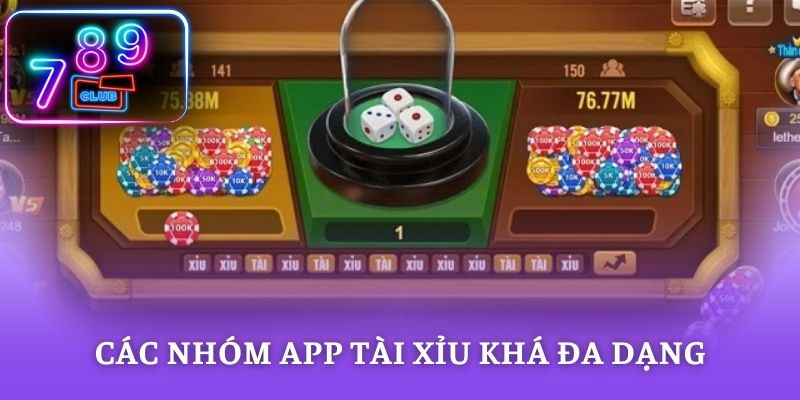 Các nhóm app tài xỉu khá đa dạng trên thị trường