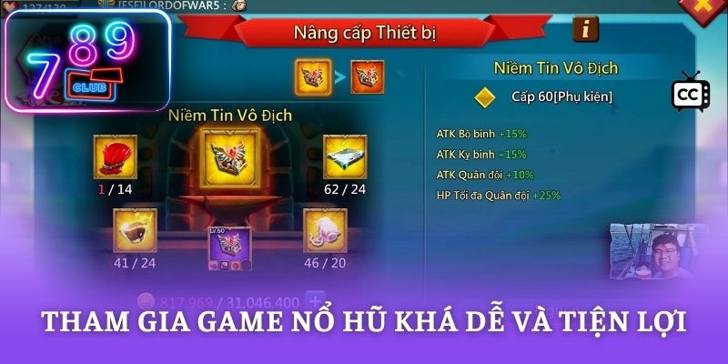 Tham gia game nổ hũ khá dễ và tiện lợi